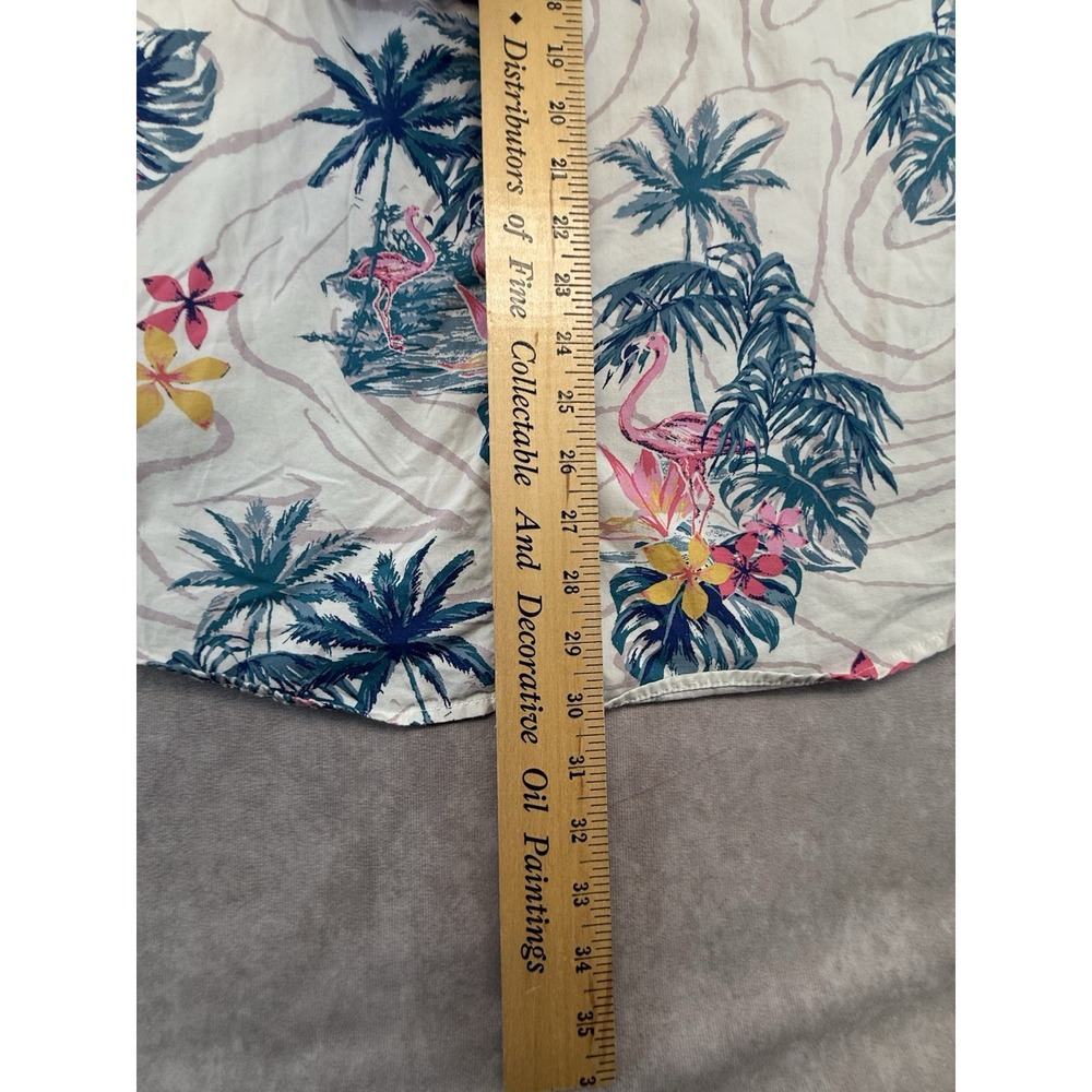 Denim & Flower Men's XL Shirt Slim Fit Flamingo Tropical Hawaiian Button Up - Picture 10 of 10